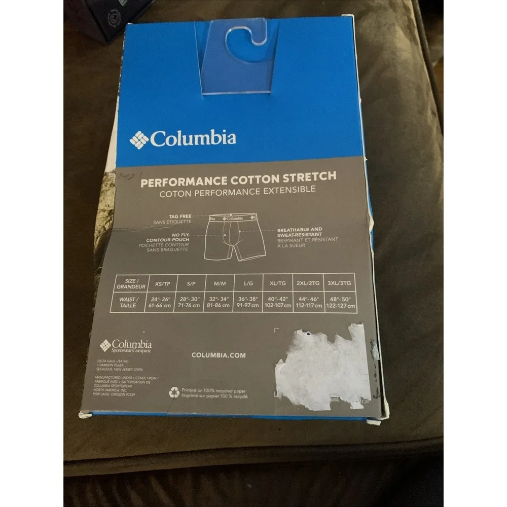 Columbia Performance Cotton Stretch Boxer Briefs Pack Of 4 Men Underwear Size‎ S